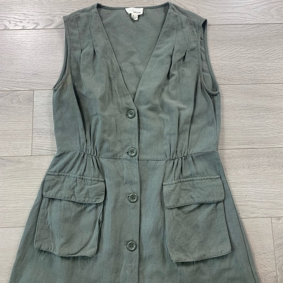 THE KORNER Khaki Midi Button Front Dress - Picture 6 of 13